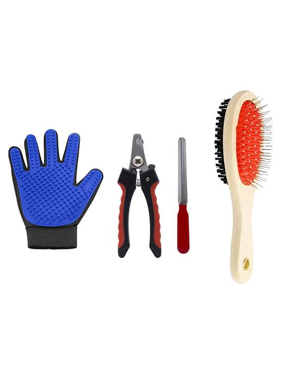 multi colored plastic pet comb brush