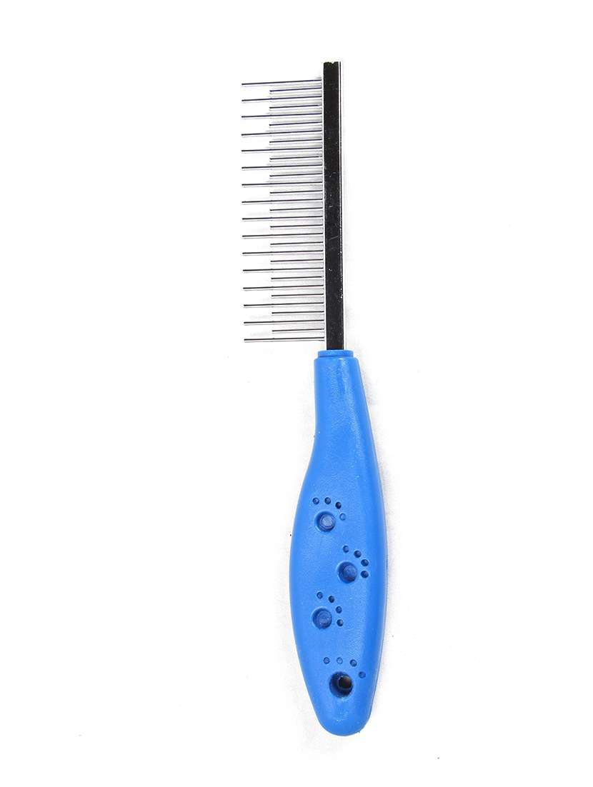blue stainless steel pet comb brush