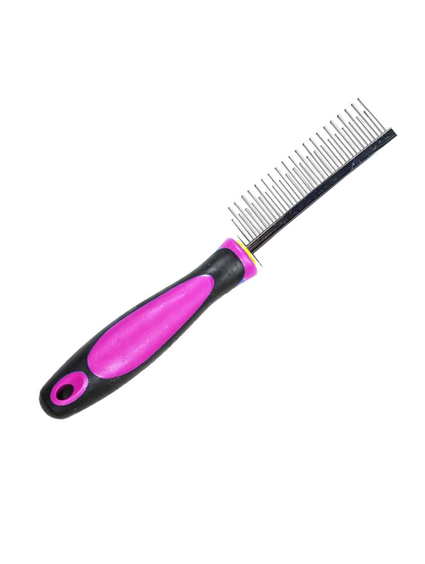 pink stainless steel pet comb brush