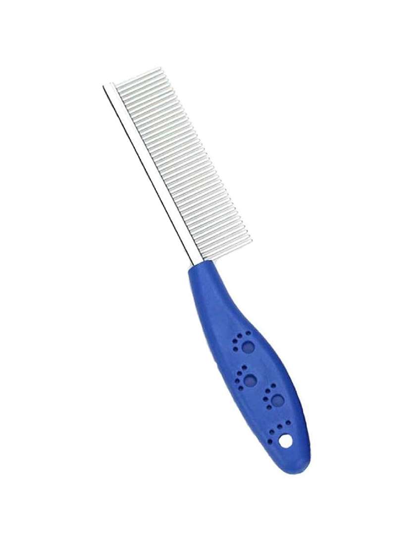 blue stainless steel pet comb brush