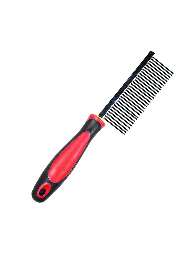 red steel pet comb brush