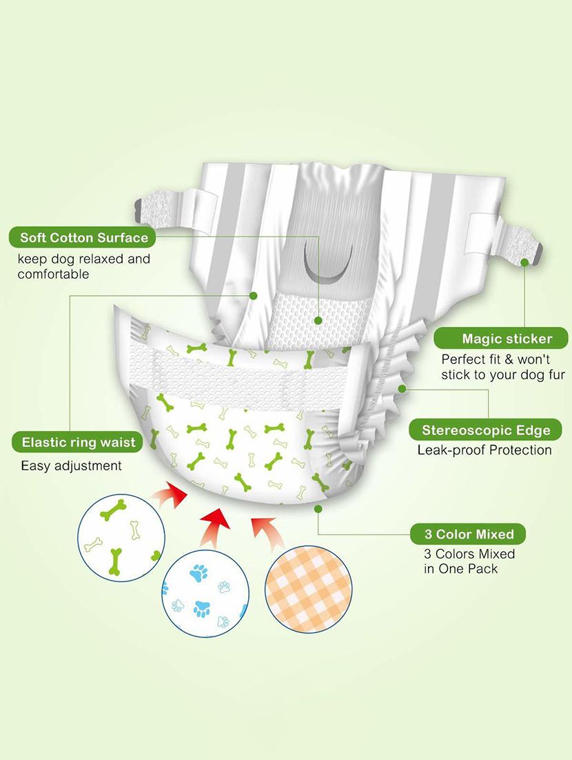 multi colored polypropylene disposable pet diaper - 18697286 - Standard Image - 3