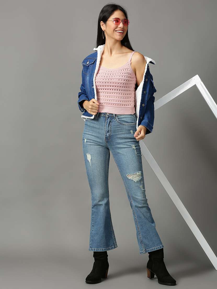 women's crop shoulder strap top - 18697454 -  Standard Image - 3