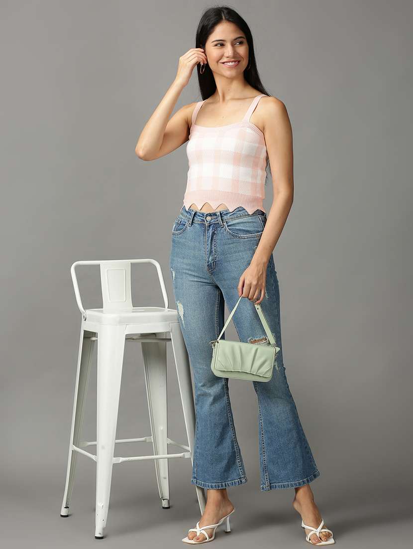 women's crop shoulder strap top - 18697462 - Standard Image - 3