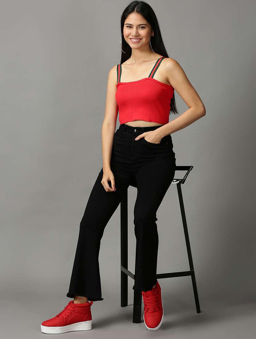 women's crop shoulder strap top - 18697477 -  Standard Image - 3