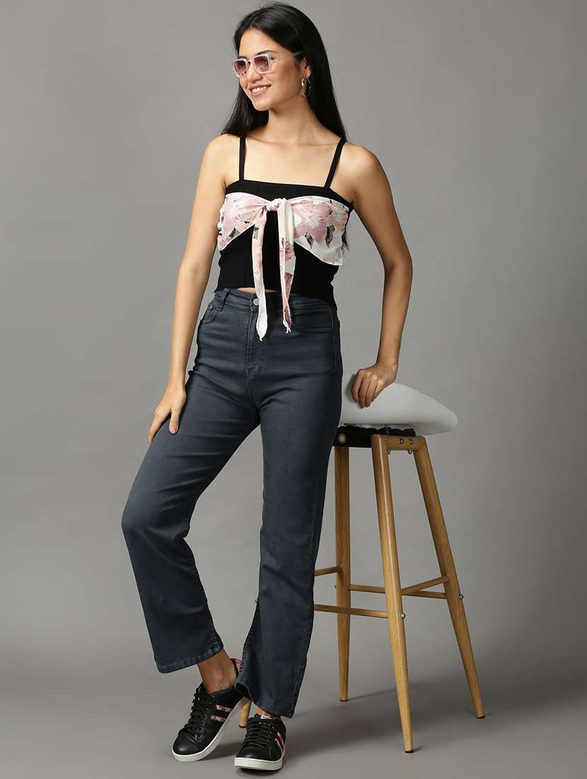 women's crop shoulder strap top - 18697483 -  Standard Image - 3