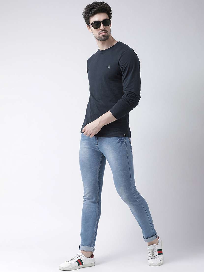 men round neck solid regular t-shirt - 18697538 -  Standard Image - 3