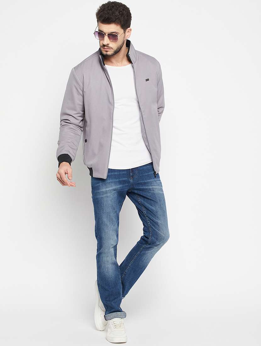 silver polyester bomber jacket - 18697694 -  Standard Image - 3