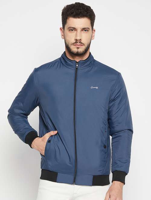 blue polyester bomber jacket - 18697698 - Standard Image - 0