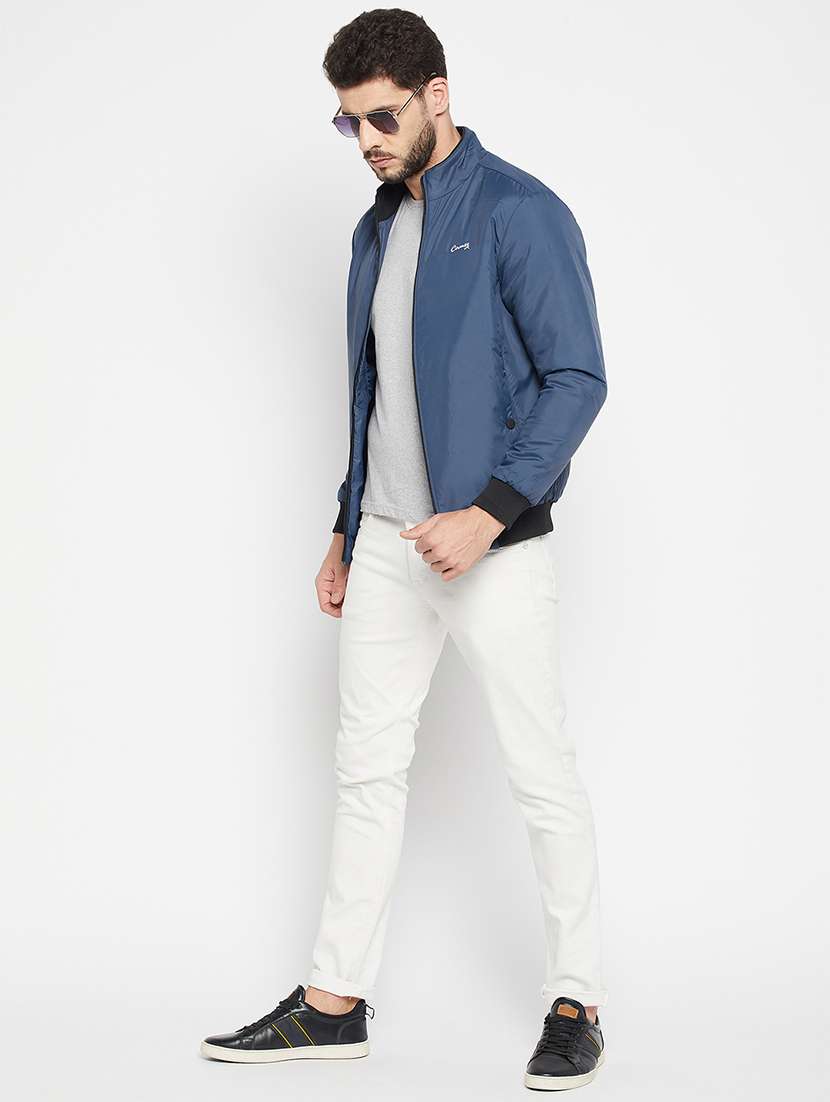 blue polyester bomber jacket - 18697698 - Standard Image - 3