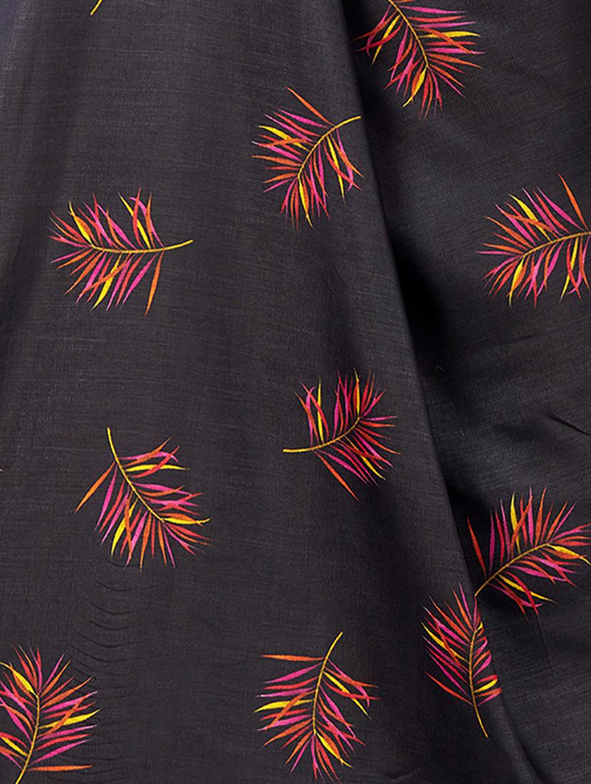 black art silk printed saree with blouse - 18697945 - Standard Image - 3