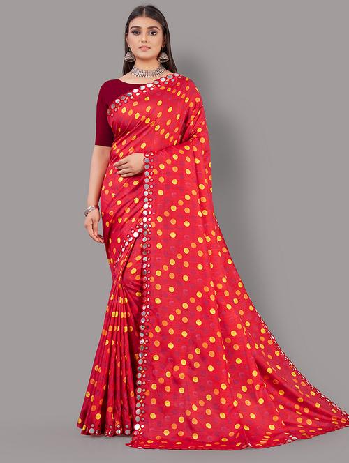 red art silk printed saree - 18697953 - Standard Image - 0