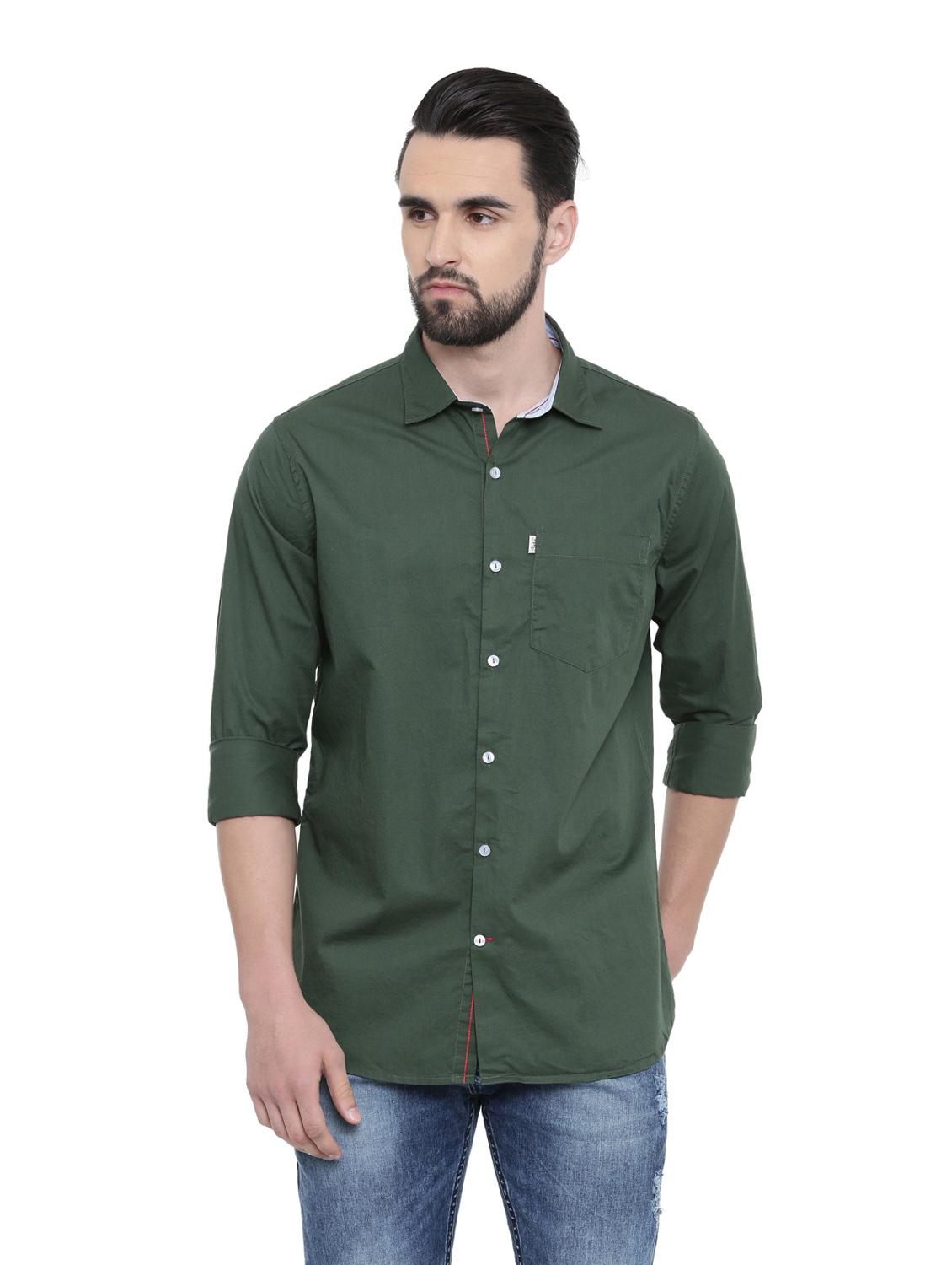 mens solid casual shirt - 18697955 - Zoom Image - 0