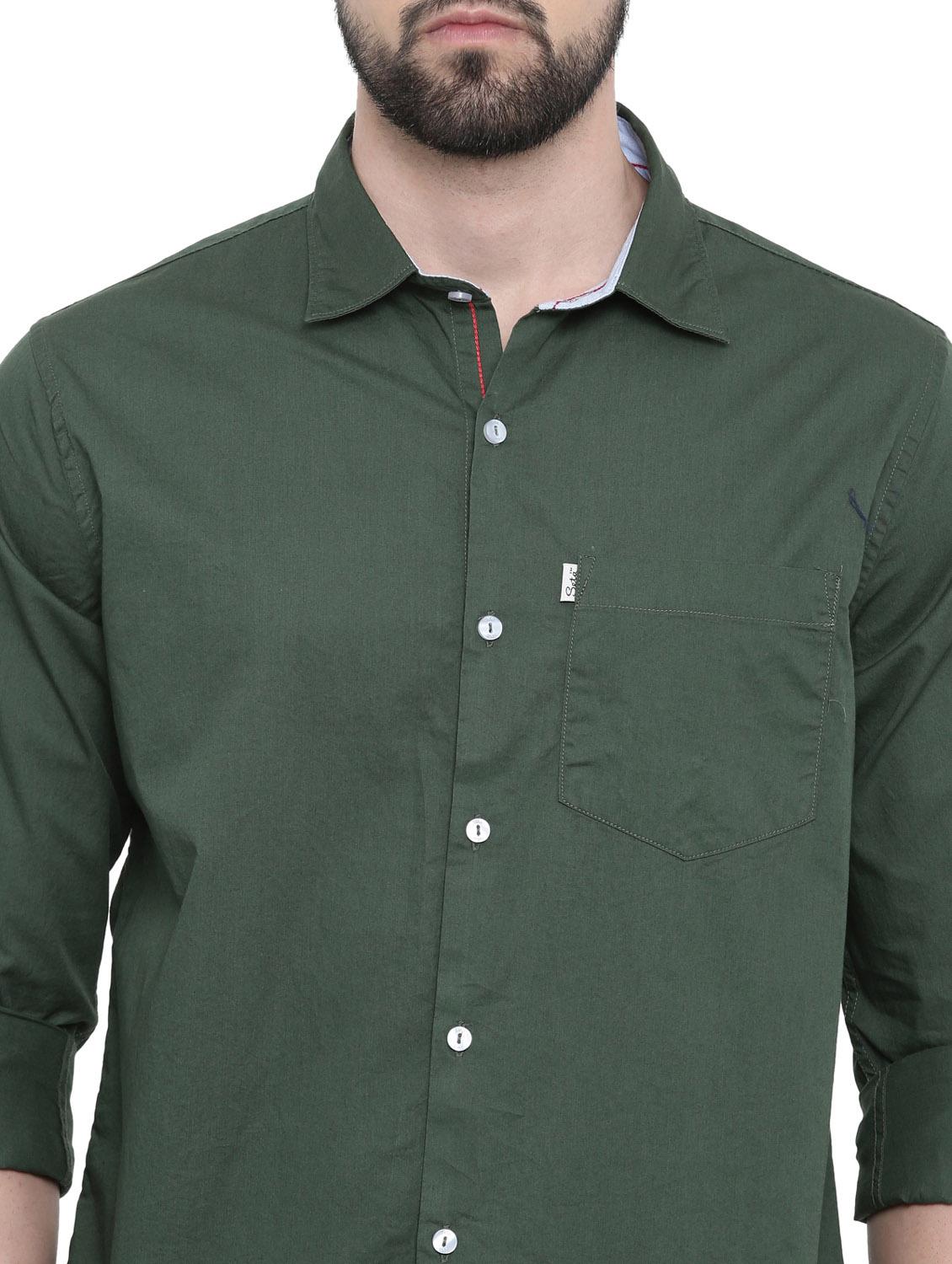 mens solid casual shirt - 18697955 - Standard Image - 5