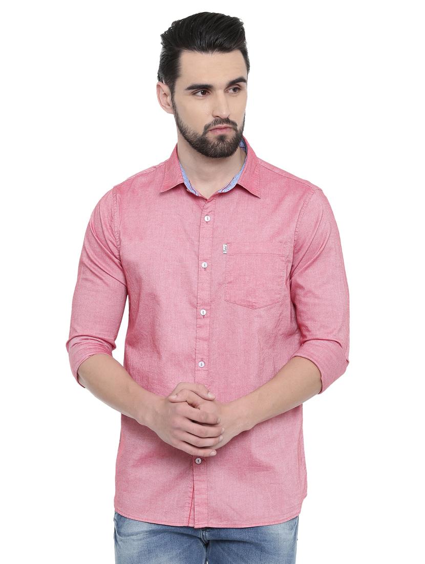 pink solid casual shirt - 18697969 - Zoom Image - 0