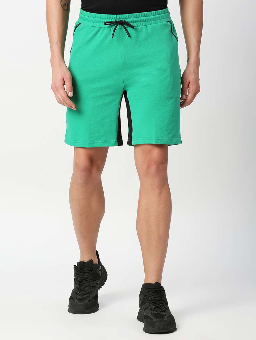 slim fit solid shorts 