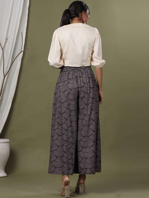 women grey rayon palazzo - 18699895 -  Standard Image - 3