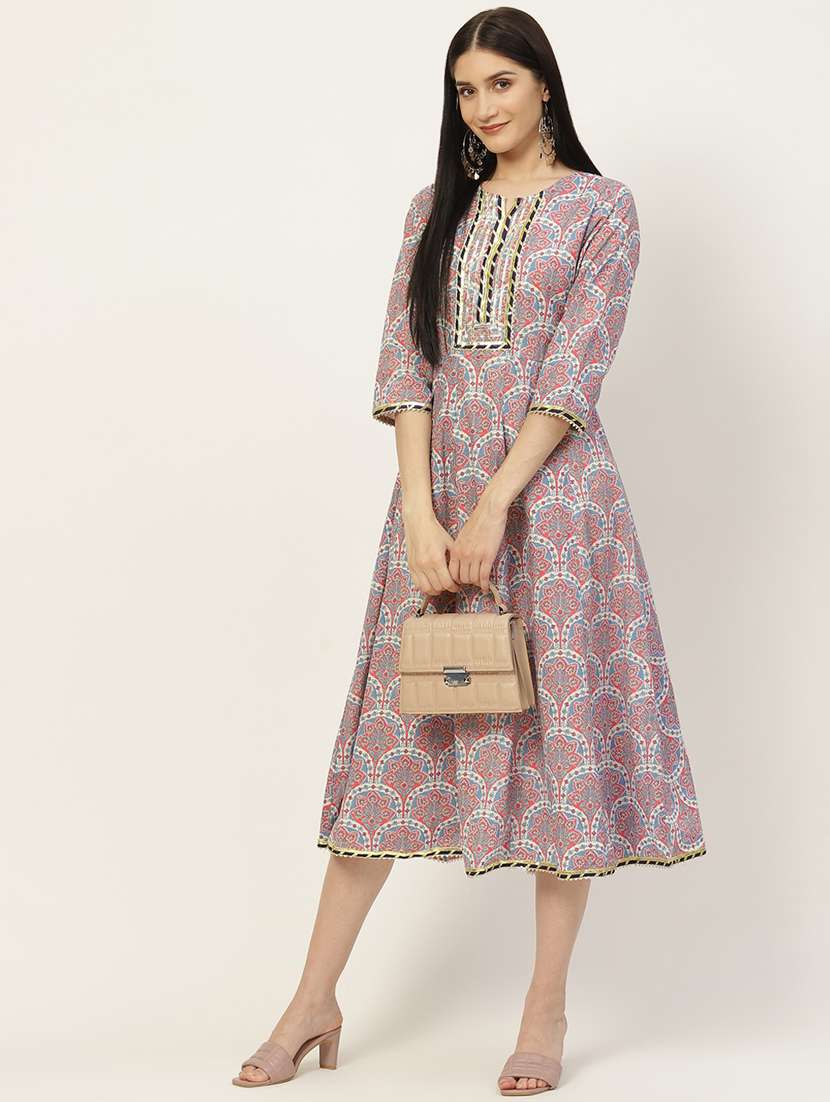 floral printed anarkali ethnic dress