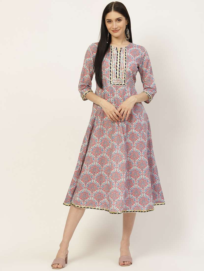 floral printed anarkali ethnic dress - 18699949 -  Standard Image - 3