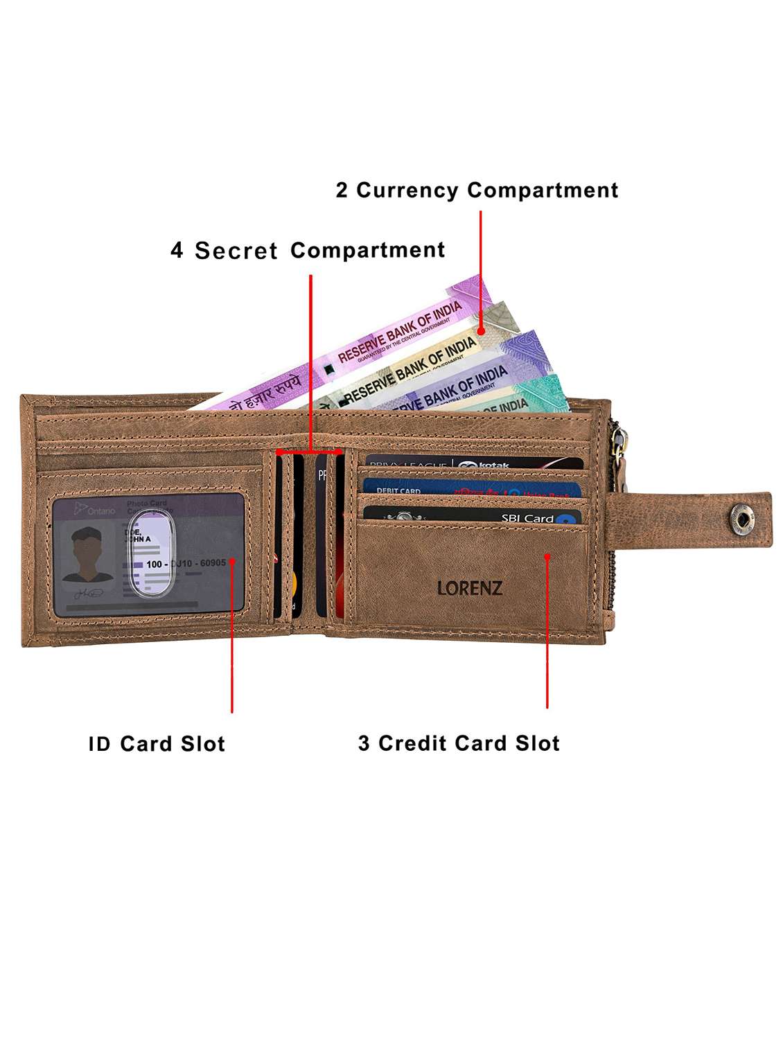 beige leather wallet - 18700310 - Standard Image - 3