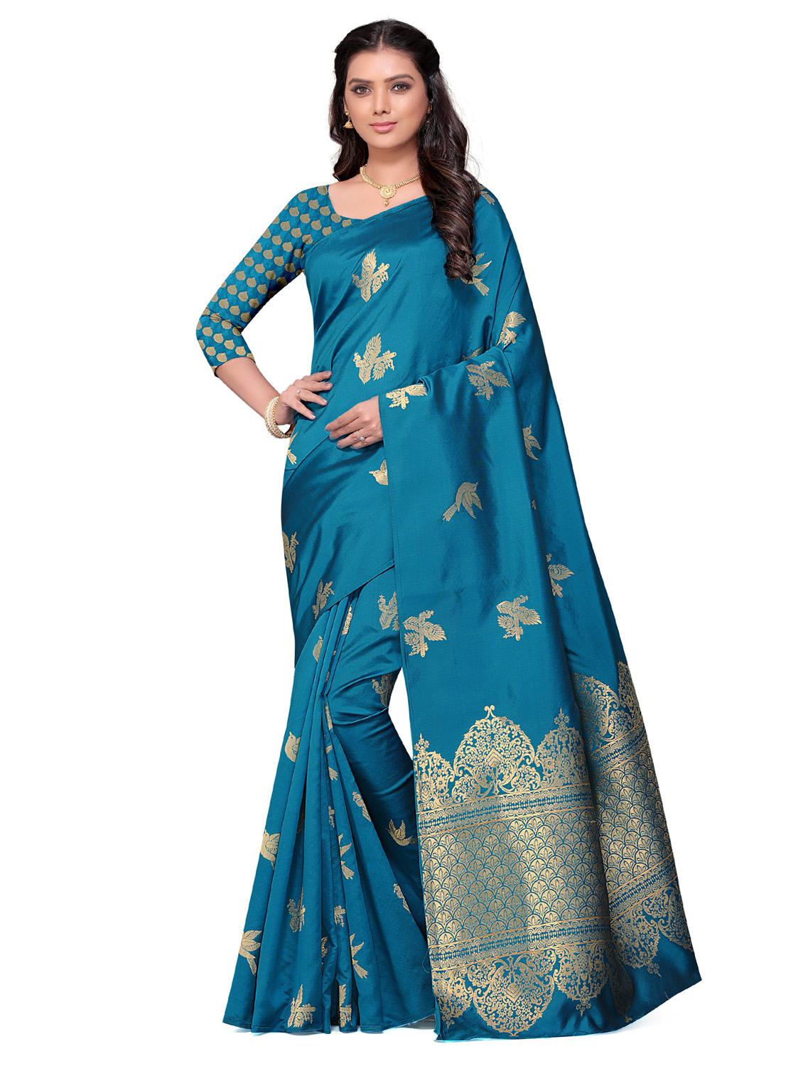 jacquard design fancy saree with blouse - 18701113 - Zoom Image - 0