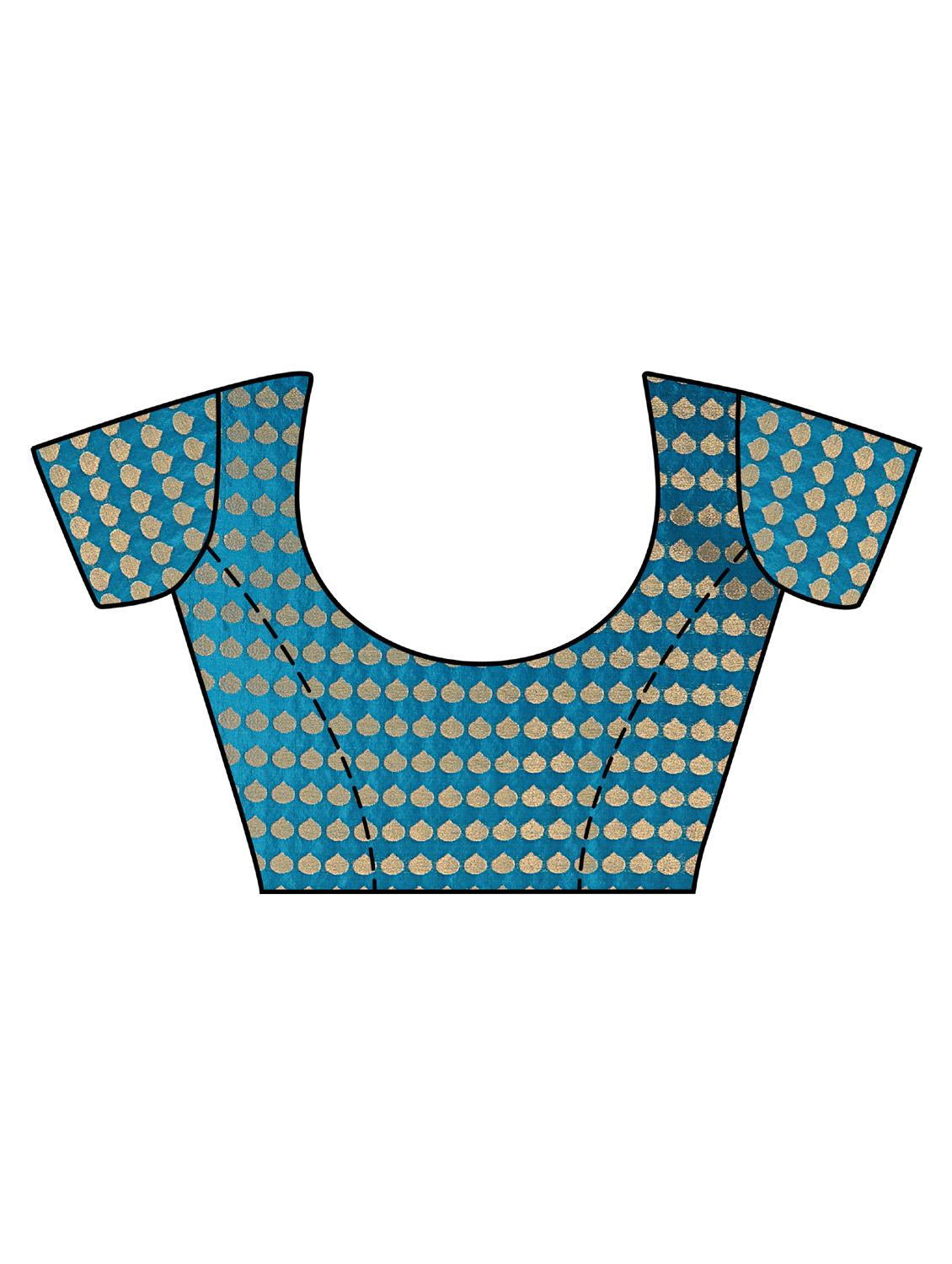 jacquard design fancy saree with blouse - 18701113 - Standard Image - 3