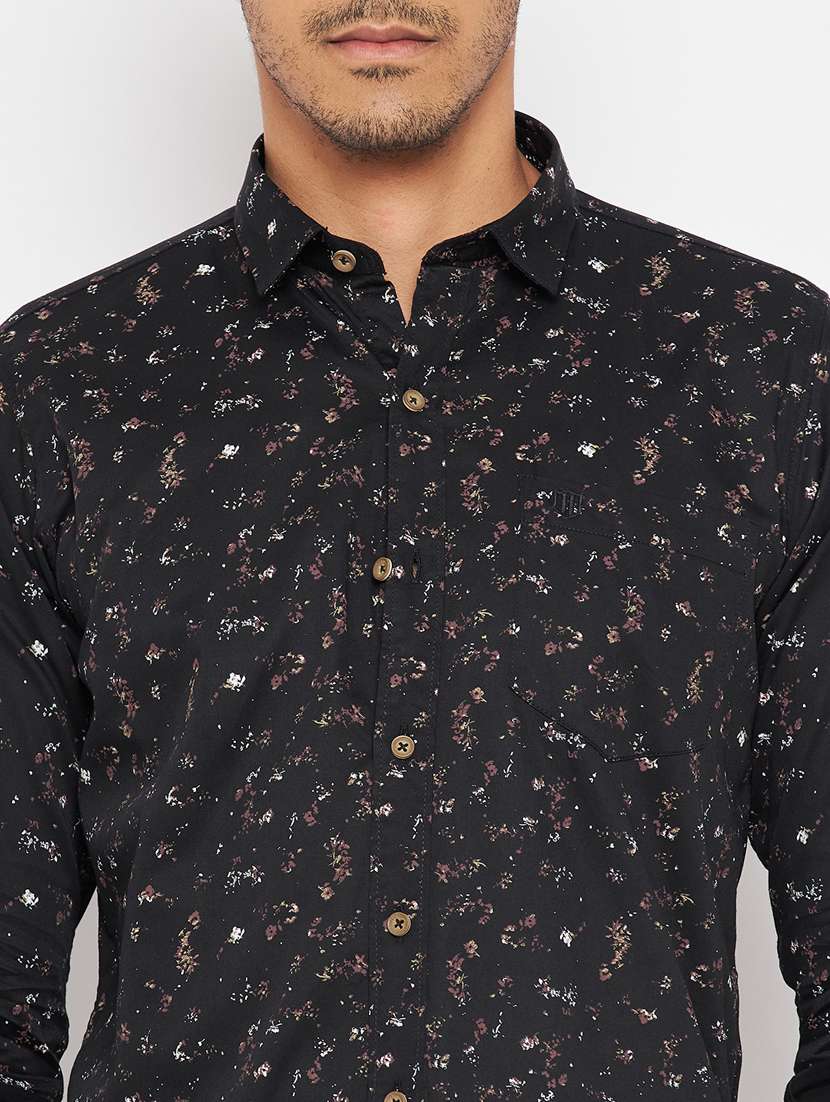 black cotton casual shirt - 18701152 -  Standard Image - 5