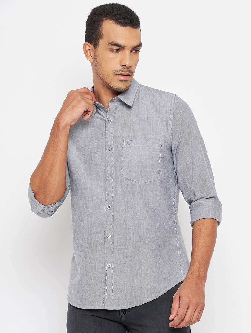 grey cotton casual shirt