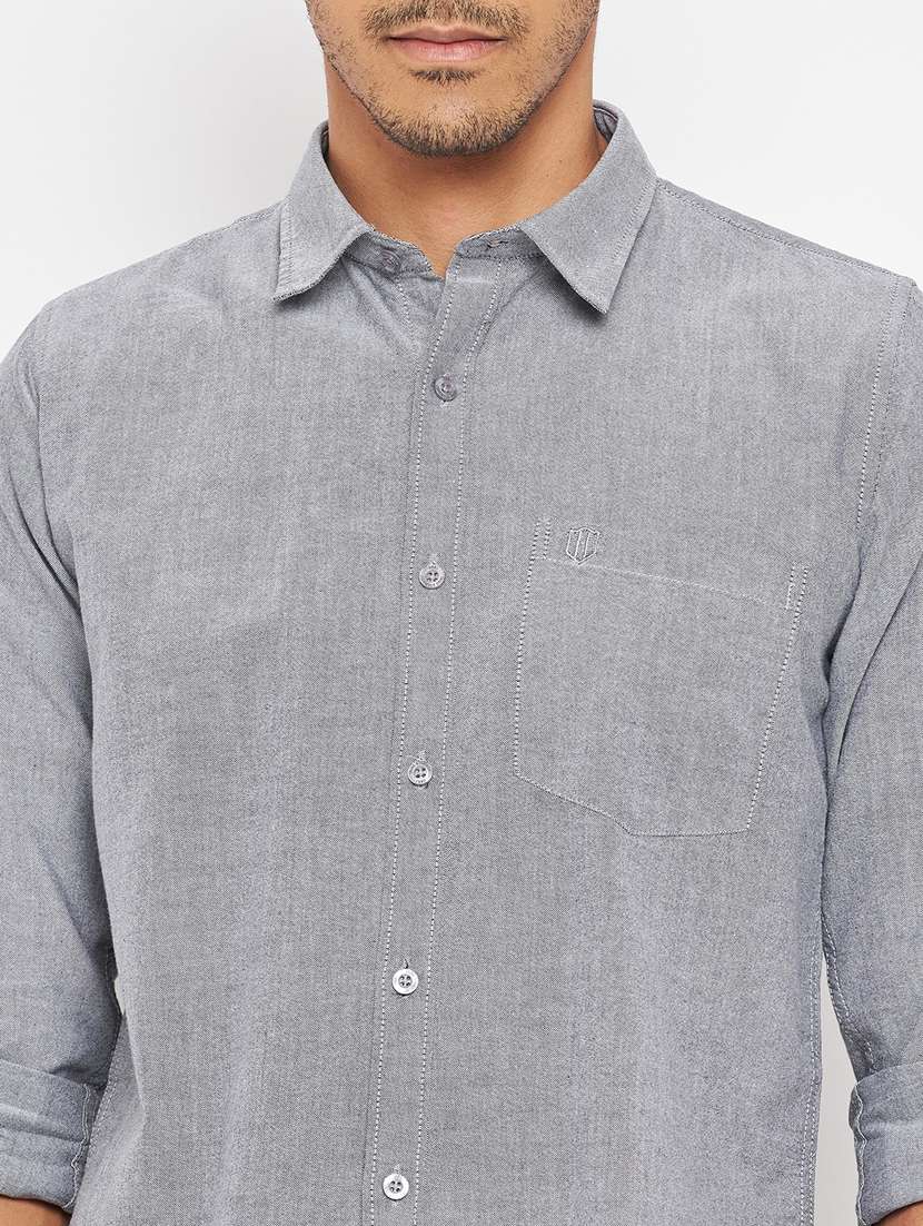 grey cotton casual shirt - 18701159 -  Standard Image - 5