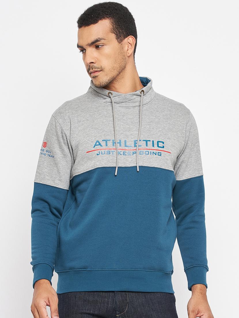 drawstring neck color blocked sweatshirt - 18701178 - Zoom Image - 0