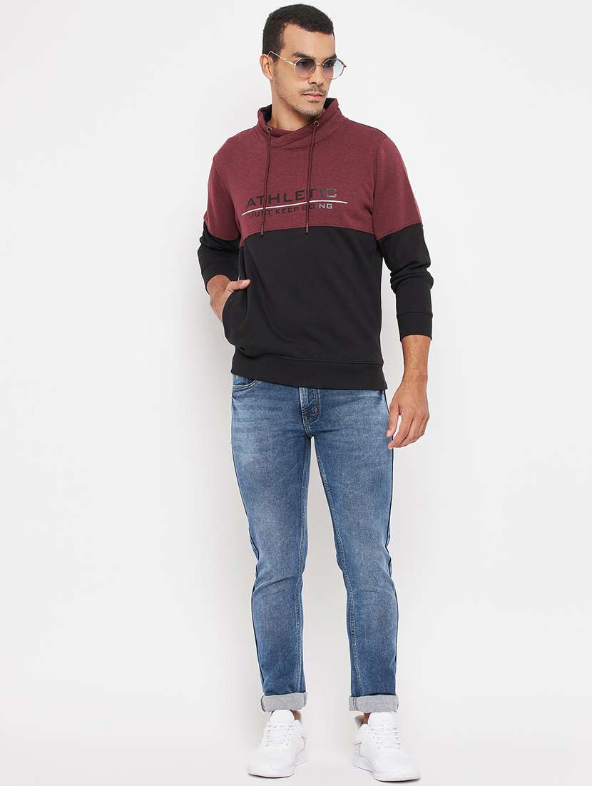 drawstring neck color blocked sweatshirt - 18701179 -  Standard Image - 3