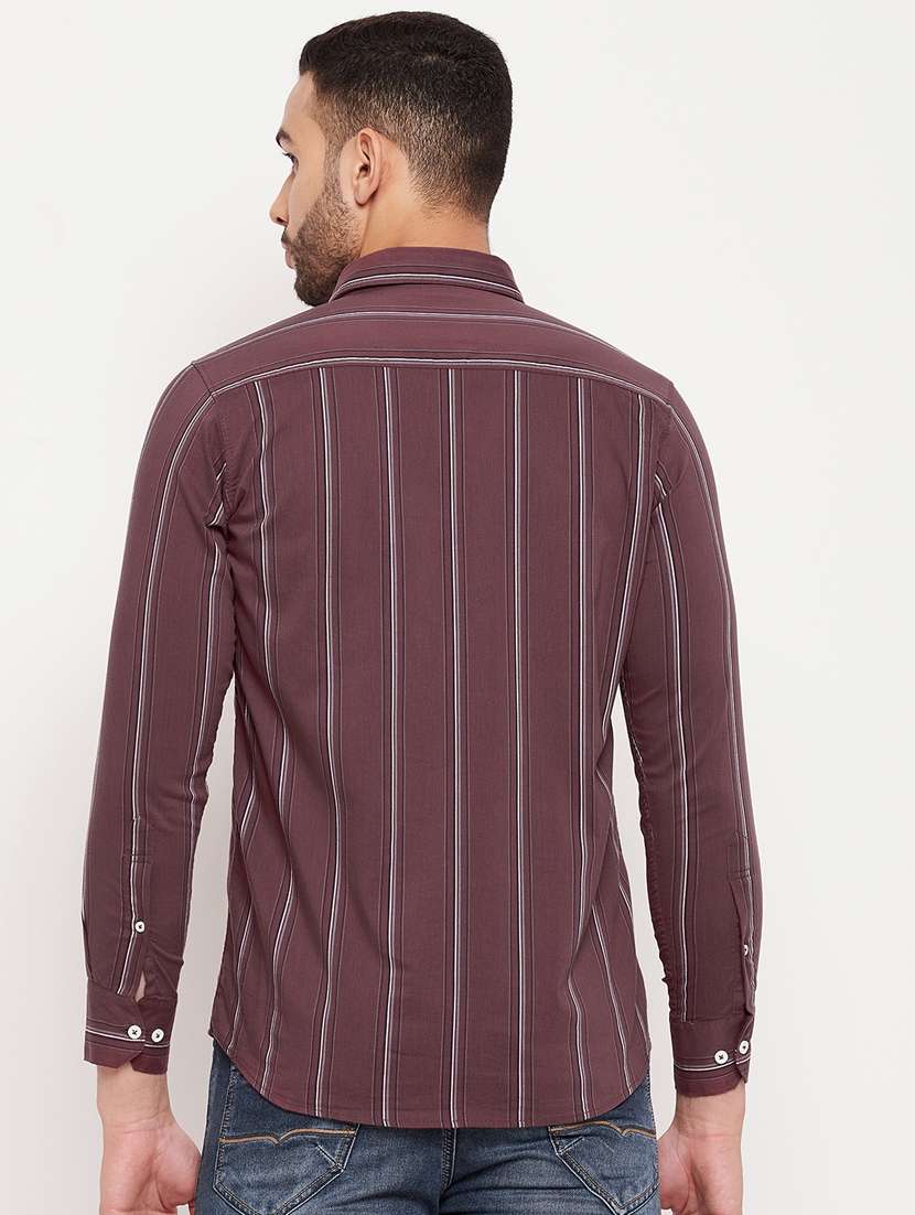 maroon cotton casual shirt - 18701200 -  Standard Image - 3