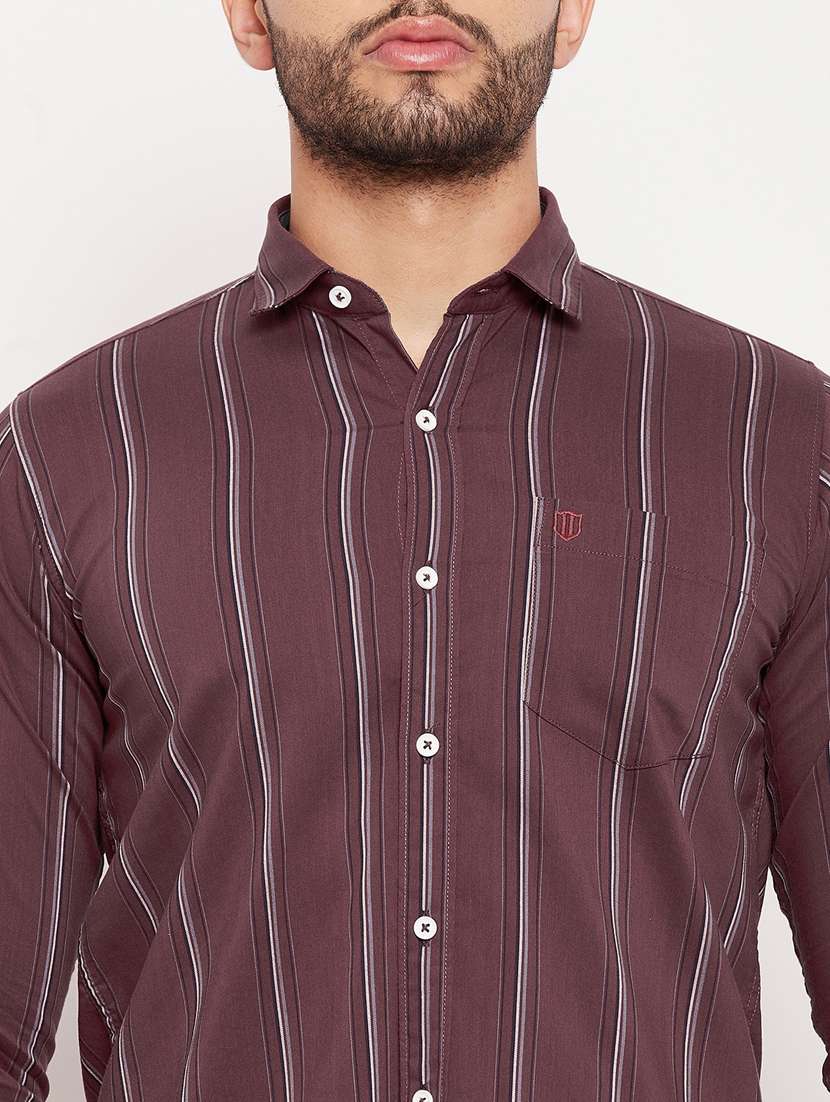 maroon cotton casual shirt - 18701200 -  Standard Image - 5