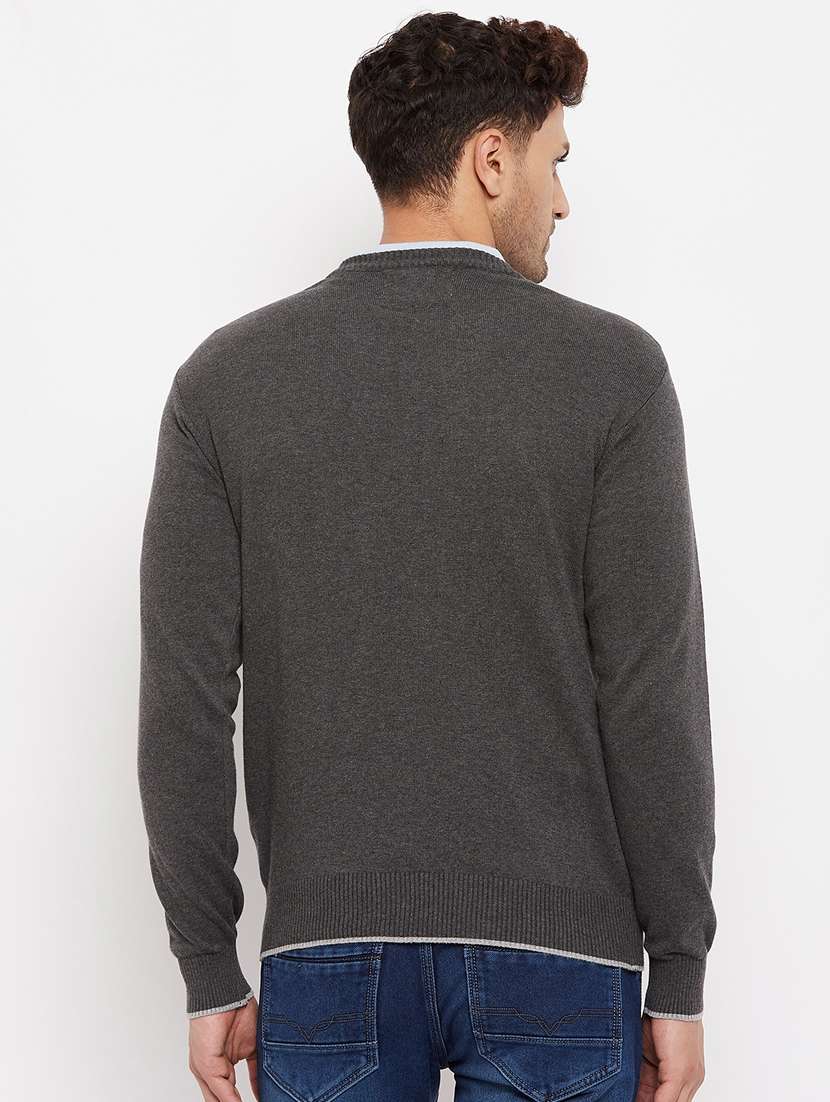 grey full sleeved pullover - 18701254 -  Standard Image - 3