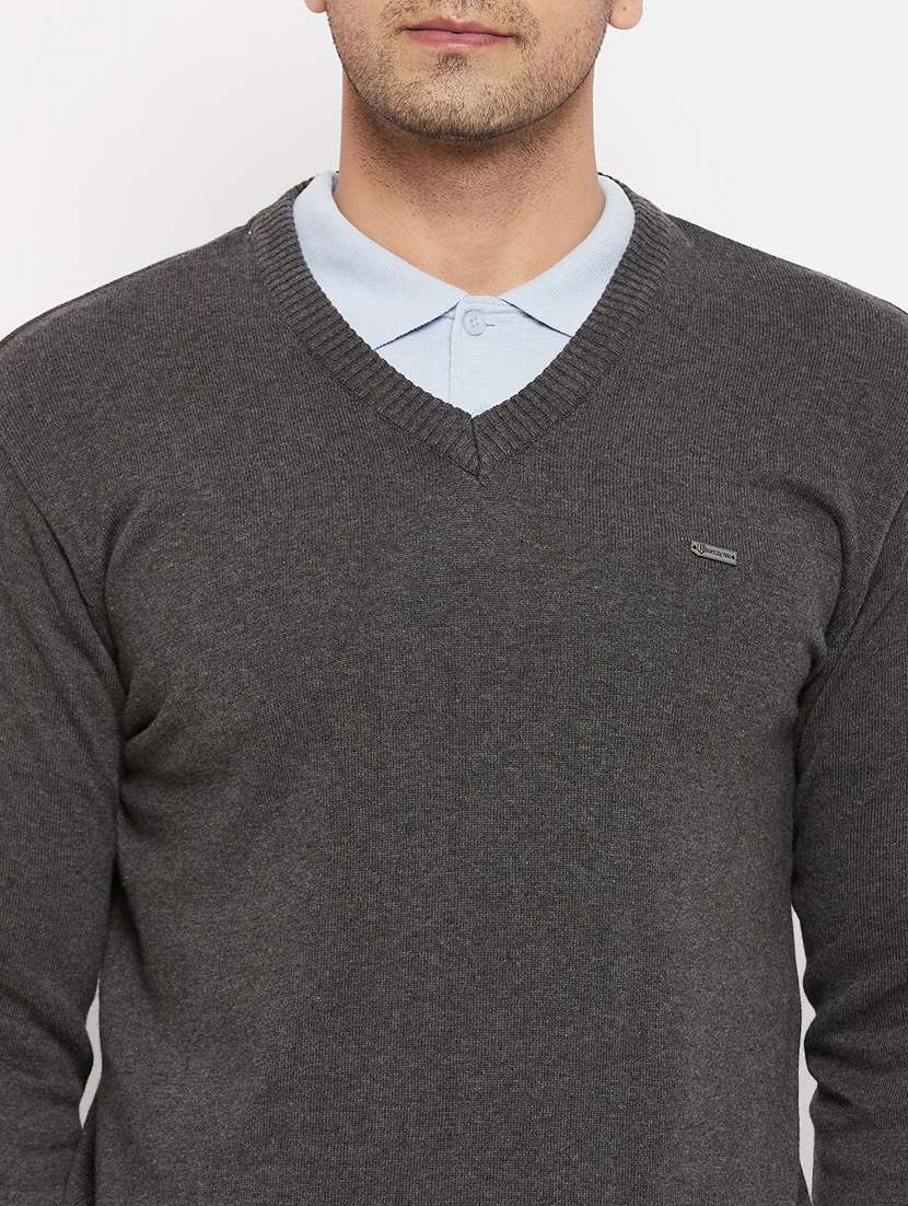 grey full sleeved pullover - 18701254 -  Standard Image - 5