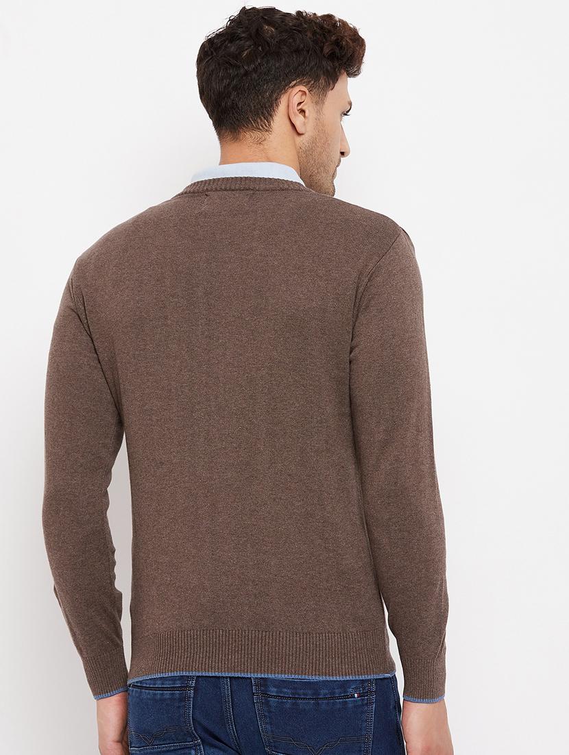 brown full sleeved pullover - 18701255 - Standard Image - 3