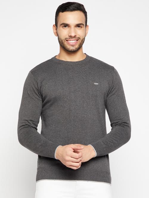 grey full sleeved pullover - 18701258 - Standard Image - 0
