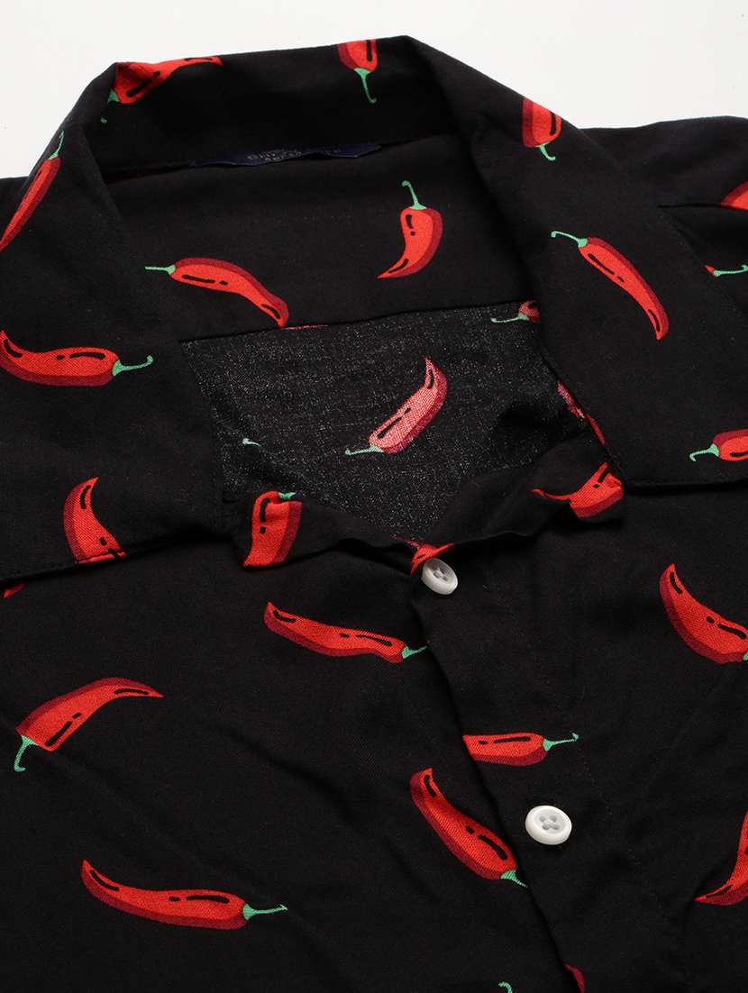 men shirt collar printed co-ords - 18701517 -  Standard Image - 3