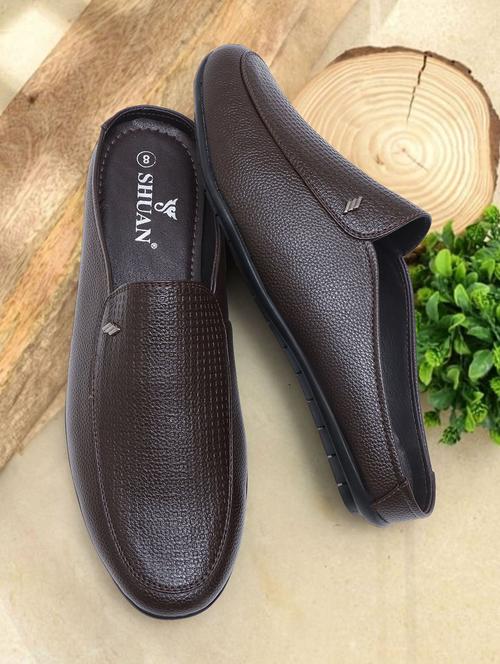 mens brown slip on moccasin - 18701529 -  Standard Image - 0