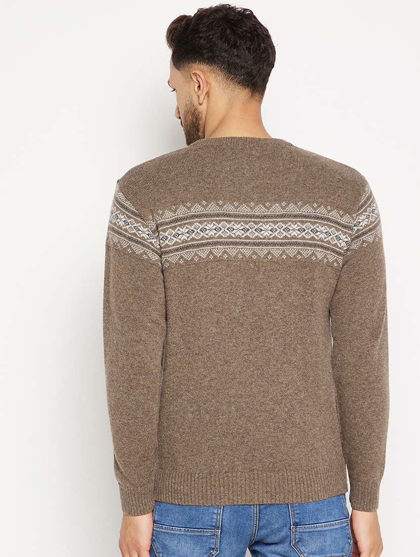 beige full sleeved pullover - 18701600 -  Standard Image - 3