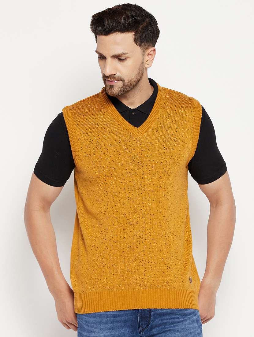 yellow sleeveless pullover
