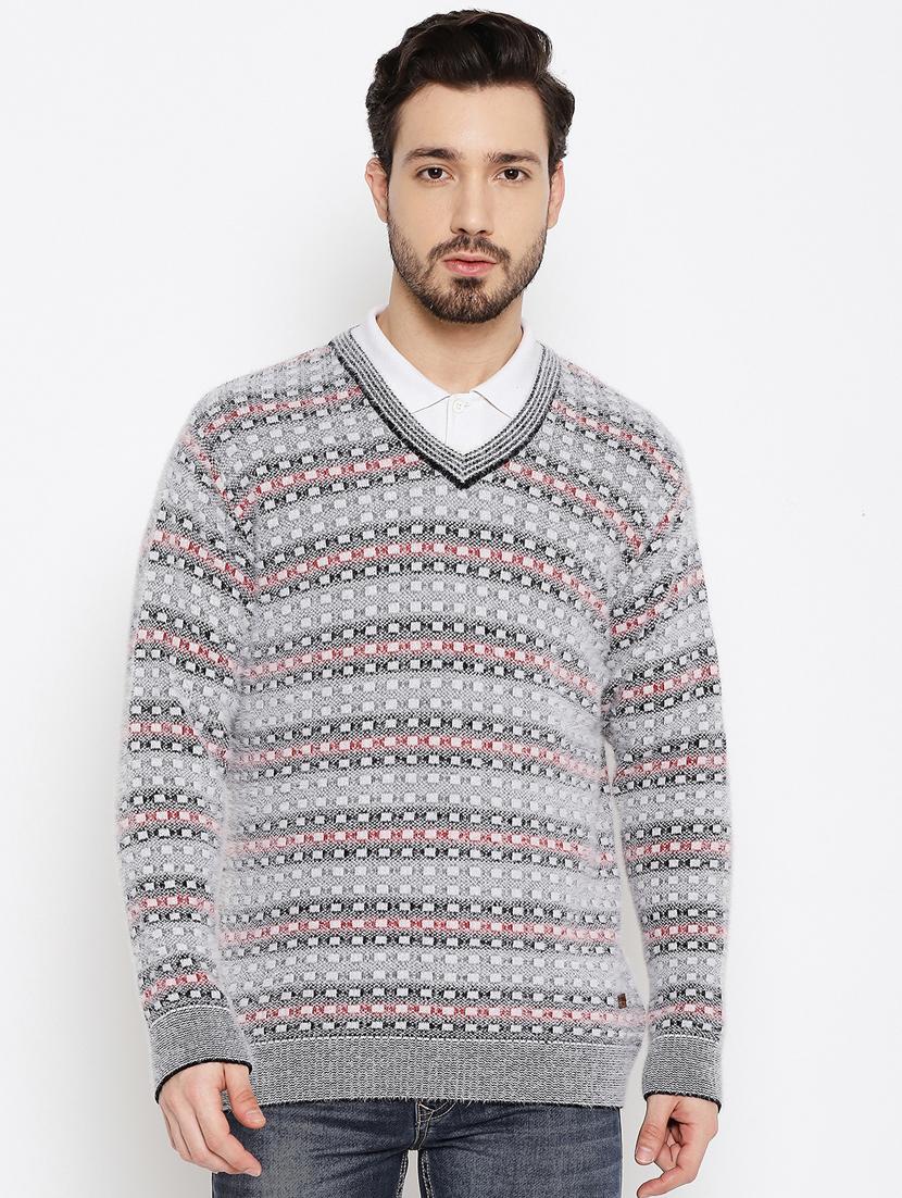grey full sleeved pullover - 18701633 - Zoom Image - 0