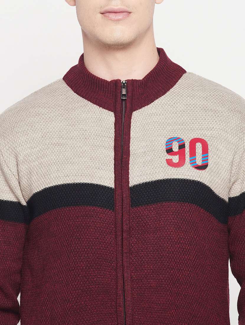 maroon full sleeved pullover - 18701651 - Standard Image - 5