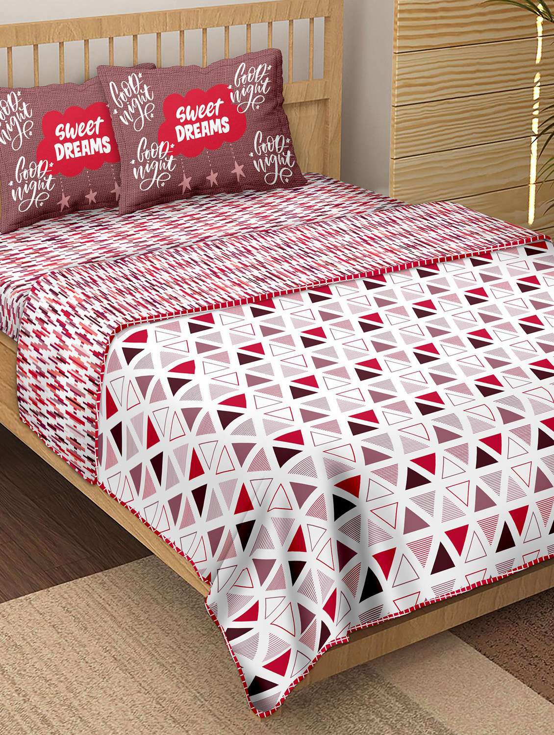 4 pc bedding set(1 bedsheet with 2 pillow covers & 1 dohar) - 18701776 - Zoom Image - 0
