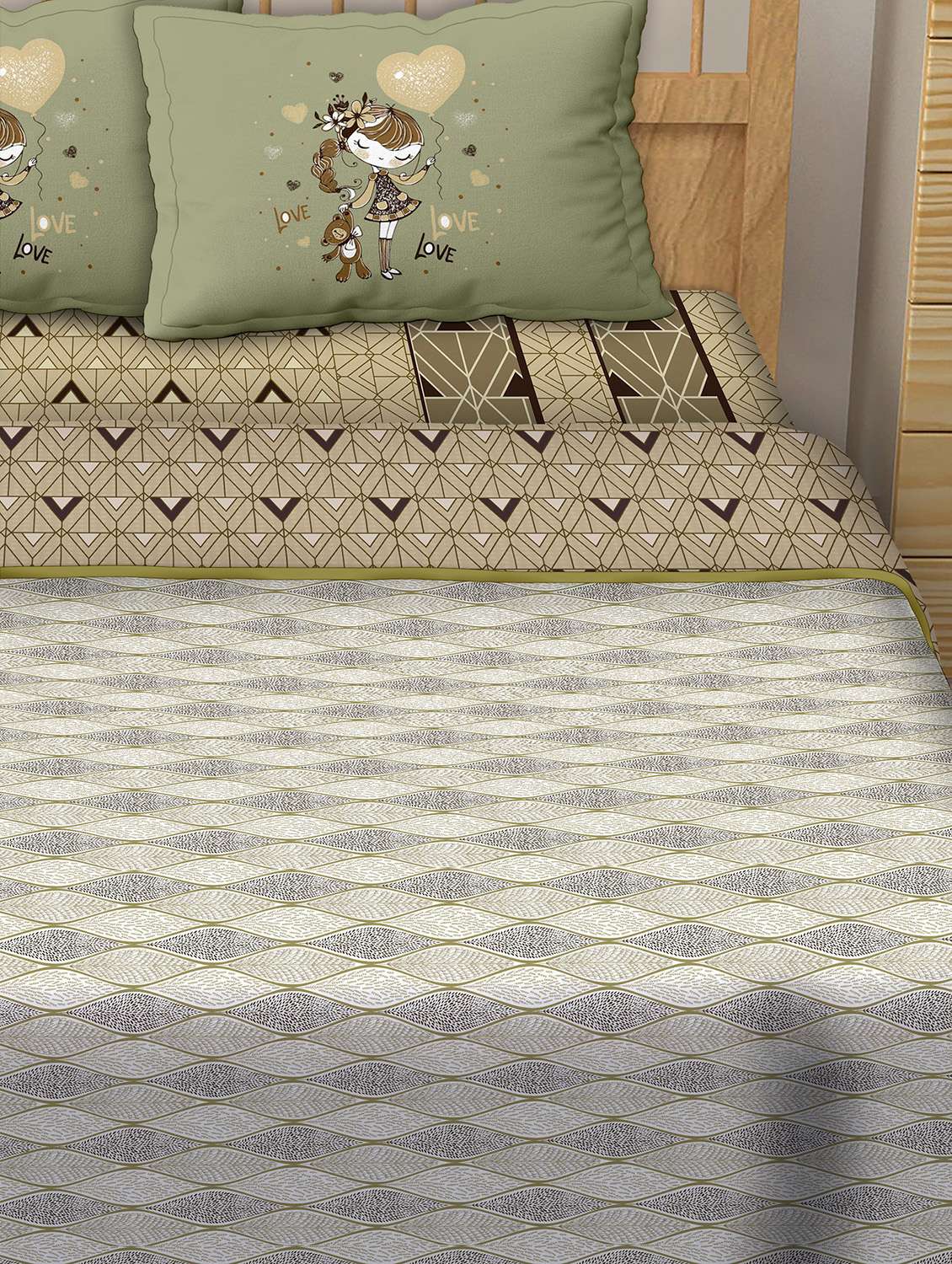 4 pc bedding set(1 bedsheet with 2 pillow covers & 1 dohar)  - 18701782 -  Standard Image - 3