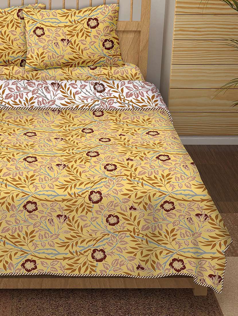 150 tc floral print cotton 4-piece bedding king size set (1 dohar, 1 bedsheet with 2 pillow covers ) - 18701790 -  Standard Image - 3