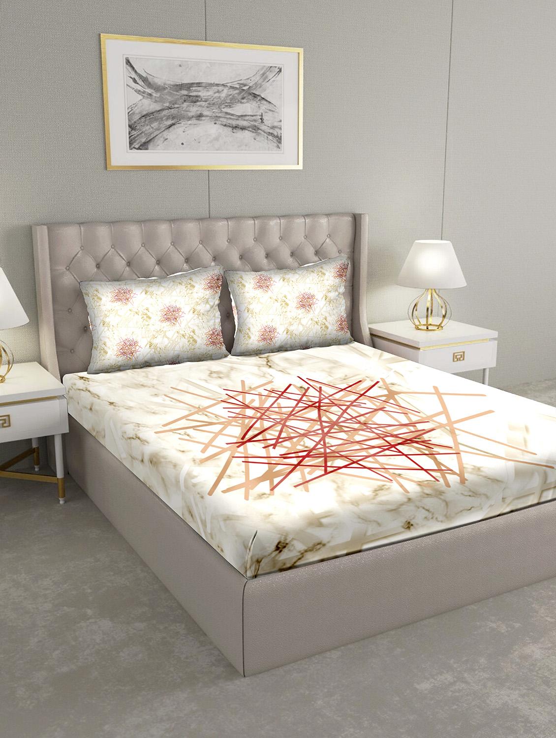 triton double bedshseet set king size cotton beige colour - 18702769 - Zoom Image - 0