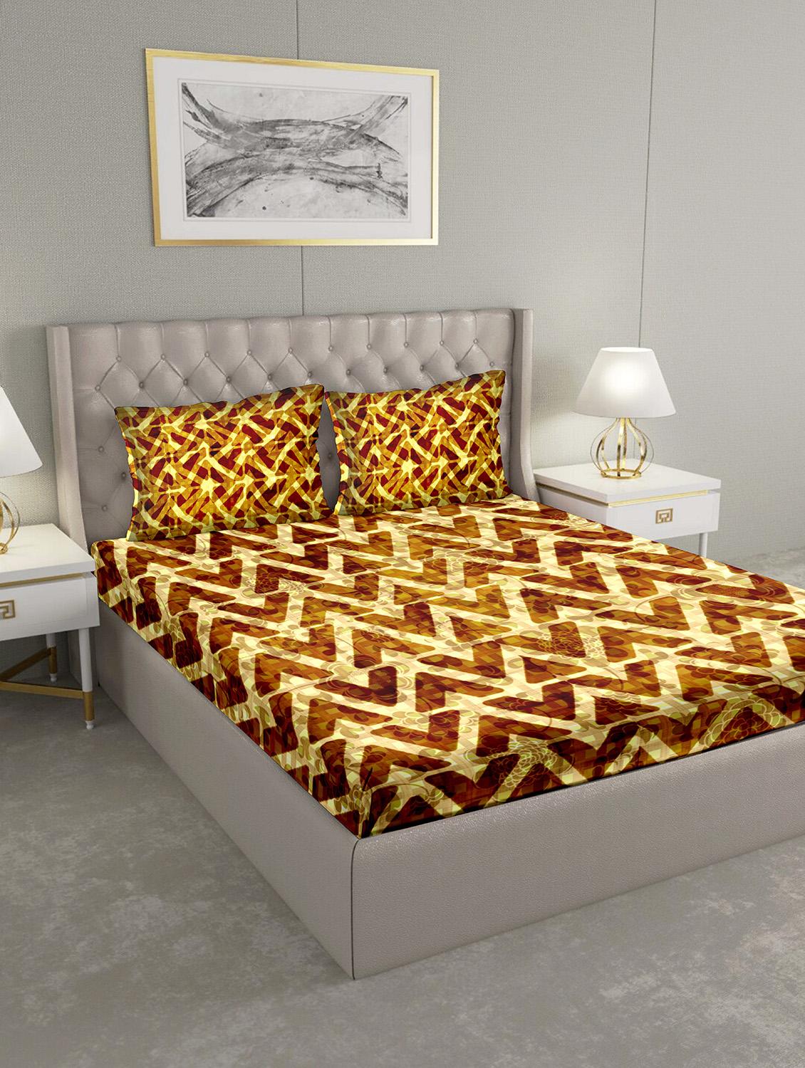 triton double bedshseet set king size cotton yellow colour - 18702771 - Zoom Image - 0