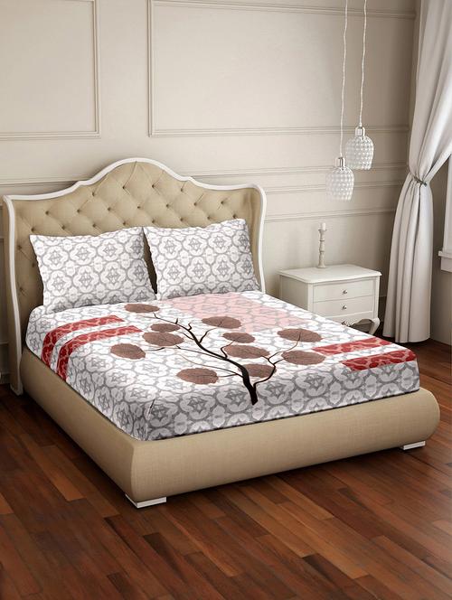 vogue double bedsheet set super king size 100% luxury cotton red colour - 18702778 - Standard Image - 0