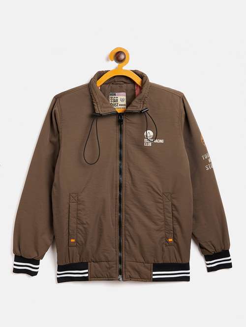 brown polyester quilted jackets & coat - 18703931 -  Standard Image - 0
